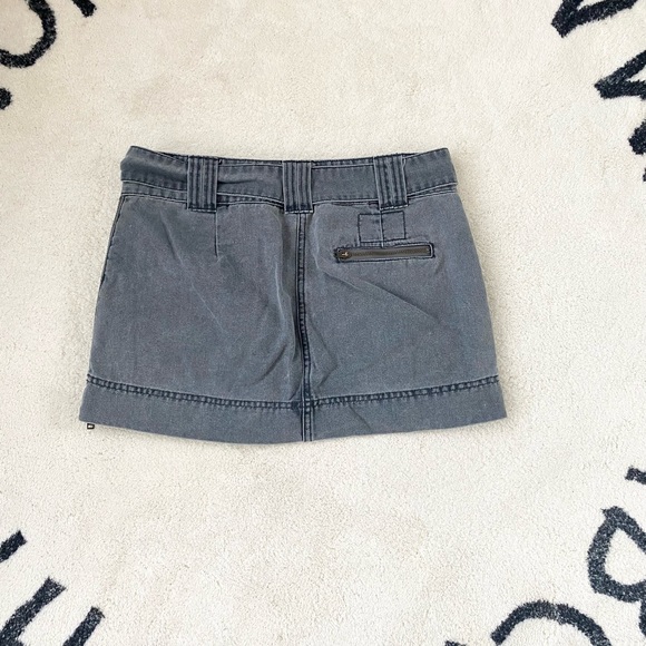 American Eagle Cotton Belted Cargo Pocket Mini Skirt Faded Blue 2 - Picture 2 of 8